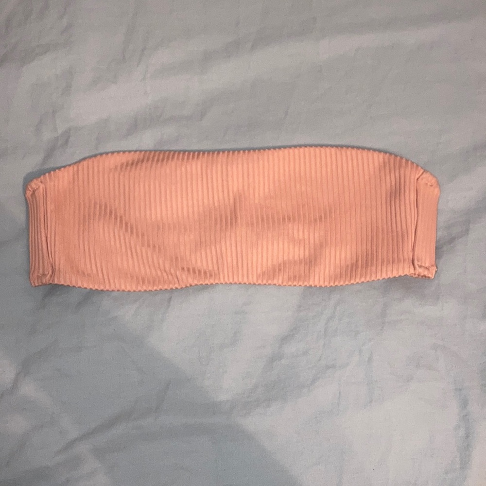 Peach Strapless Swim Top